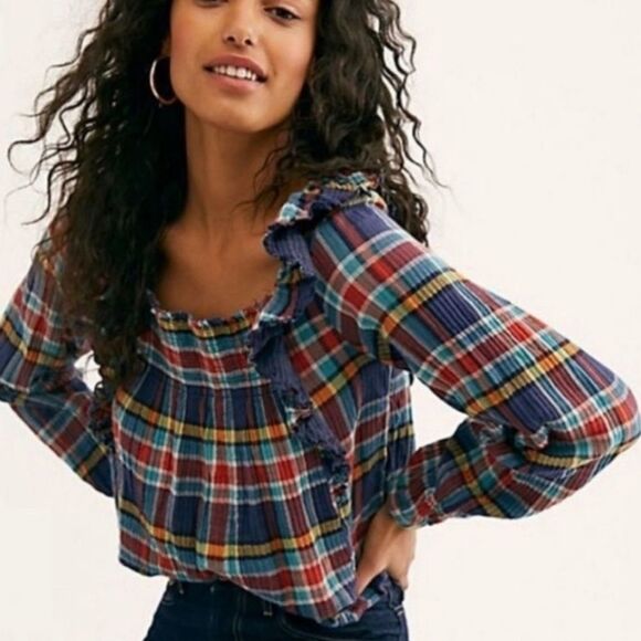 NWT Free People We The Free Siena Plaid Pullover - Picture 2 of 8